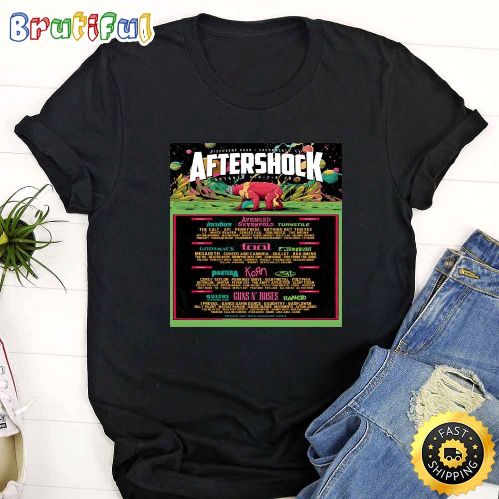 Avenged Aftershock Tour 2023 Black T Shirt lpmfdx
