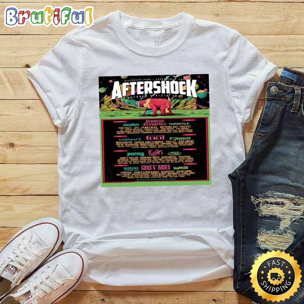 Avenged Aftershock Tour 2023 White T Shirt x6n0gv