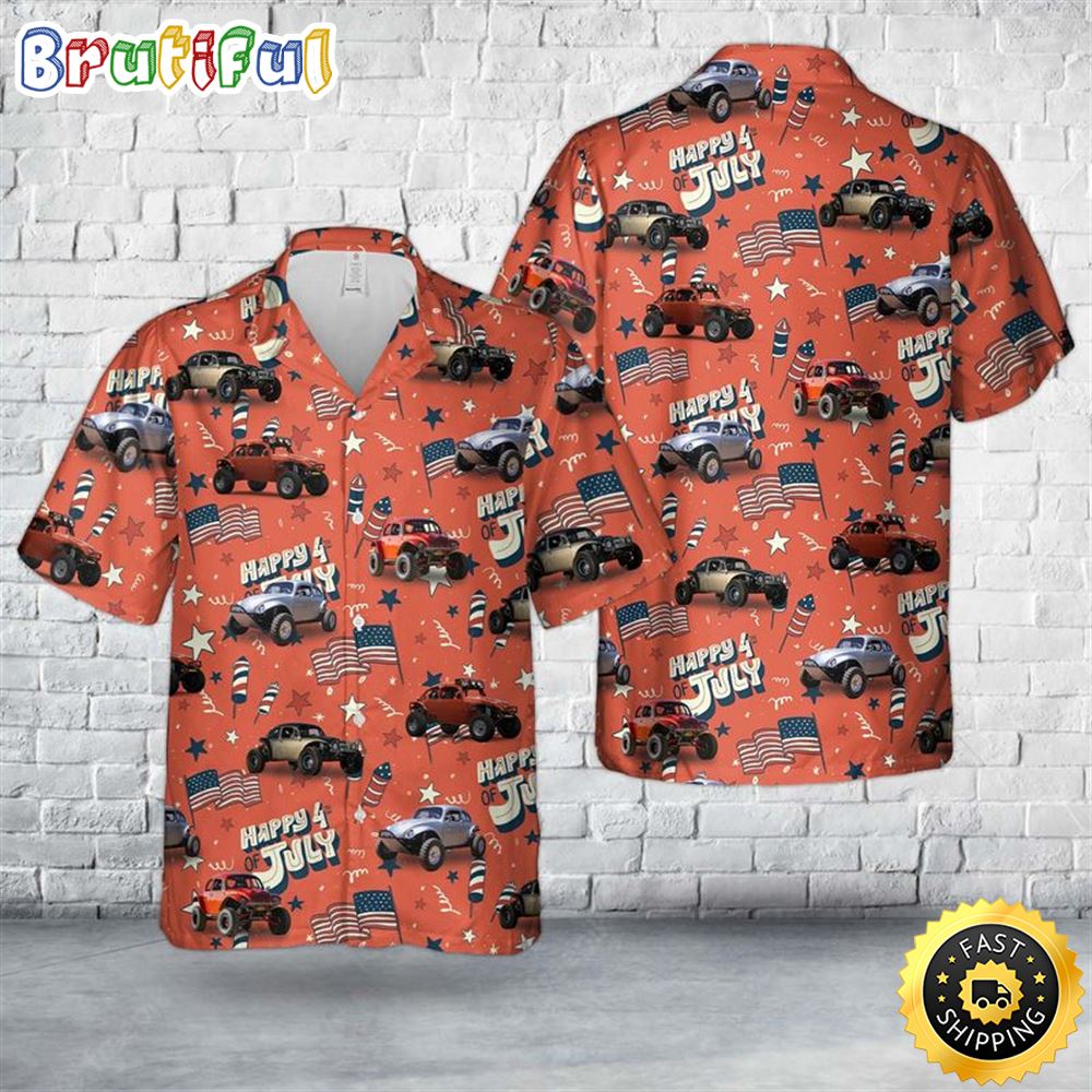 Baja Bug 4th Of July Hawaiian Shirt Short Sleeve Hawaiian Shirt For Men w18gkp