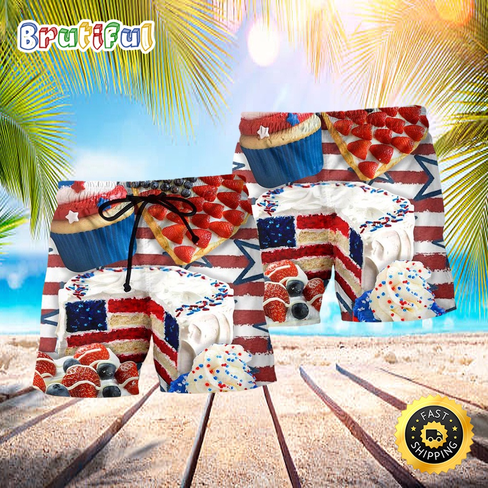 Baking Cake Independence Day Style Hawaiian Beach Short krvbet