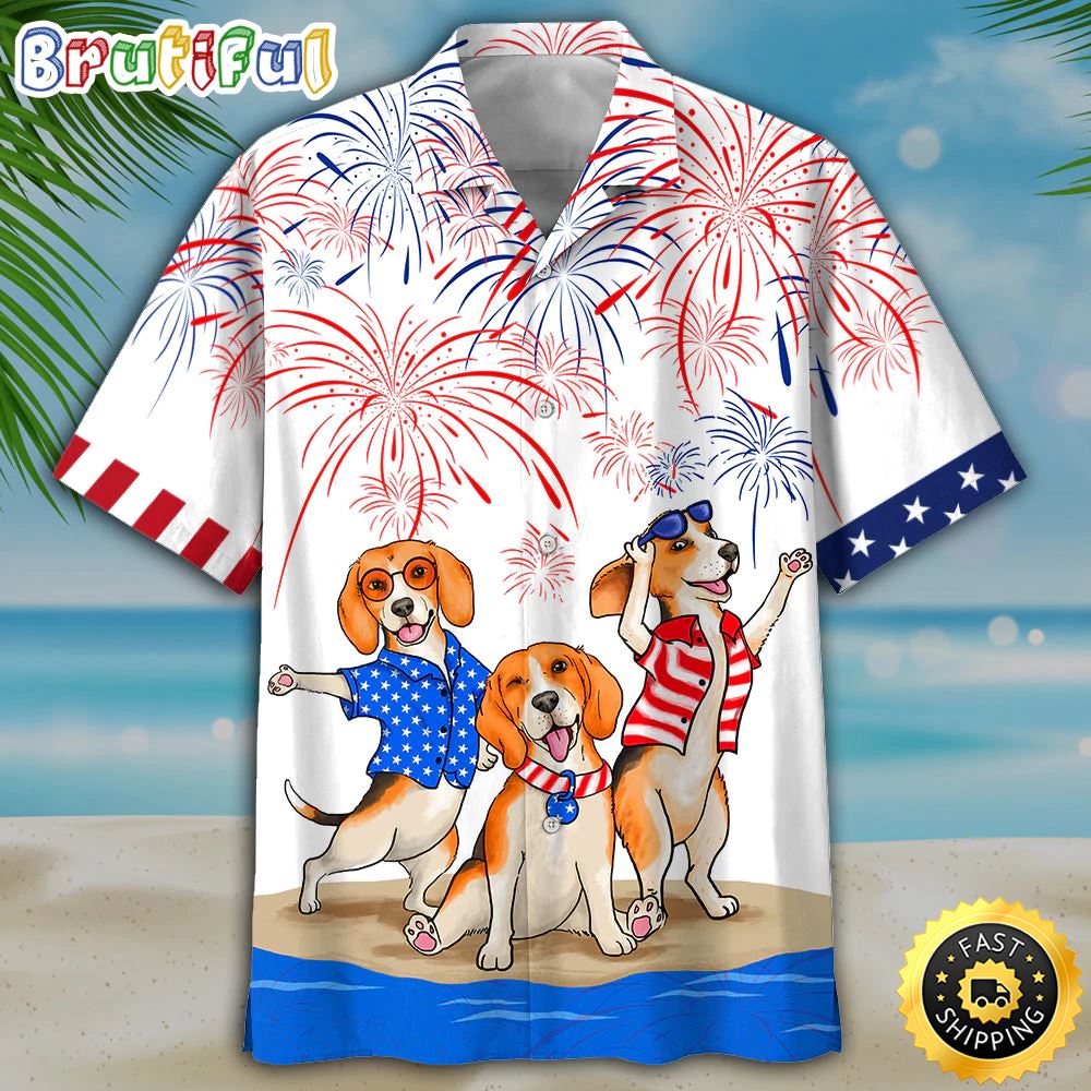 Beagle 4th Of July Hawaiian Shirt Independence Day Hawaiian Shirt Usa Patriotic Hawaiian Shirt w1v5mr