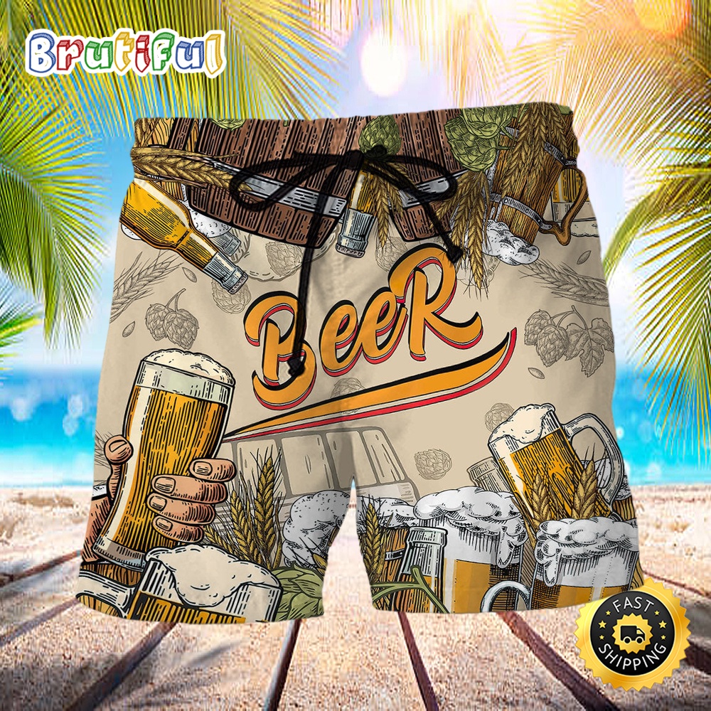 Beer Born To Drink Beach Short gzc7hn