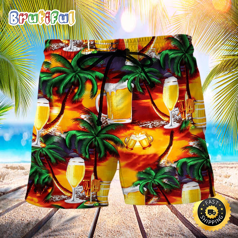 Beer In Paradise Tropical Beach Short h36scn