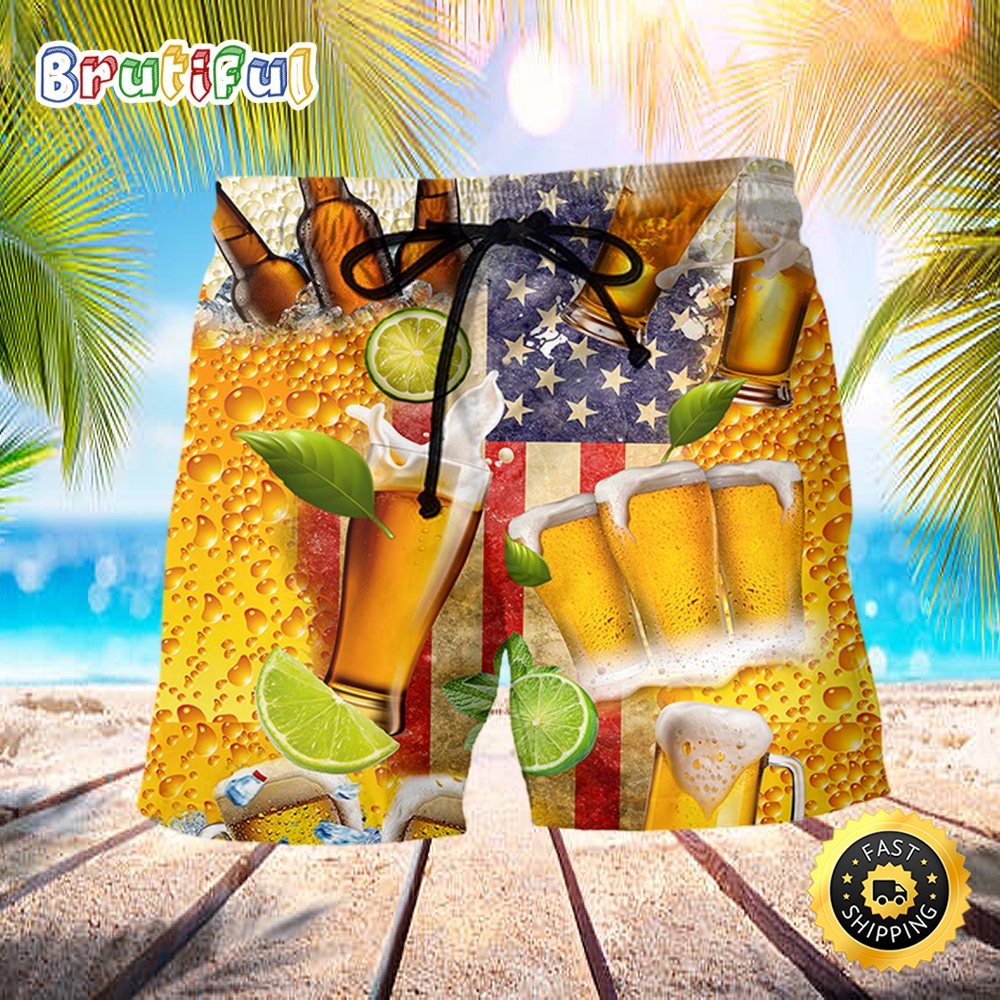 Beer Independence Day America Beach Short gdqjzs