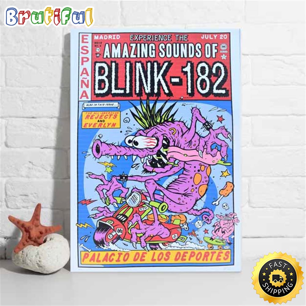 Blink 182 Concert Madrid 2012 Frank Kozik Tour 2023 Poster