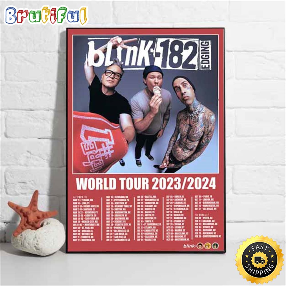 Blink 182 World Tour Tour 2023 List Poster