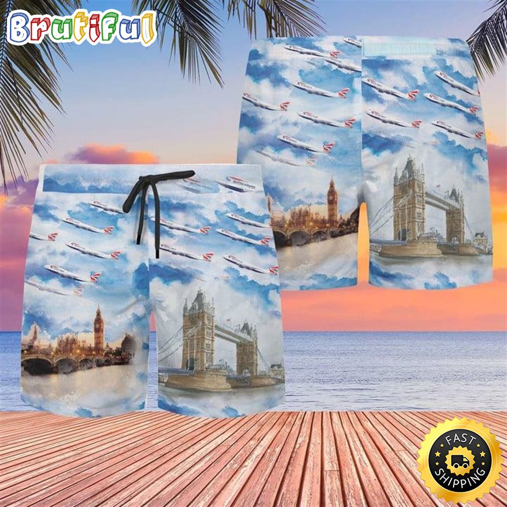 British Airways Plane Beach Shorts vav1ib