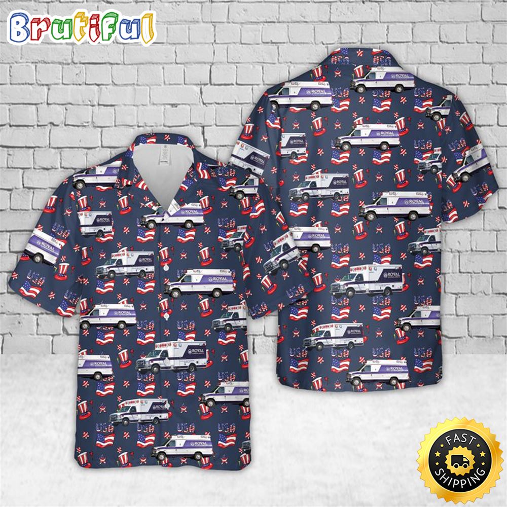 California Royal Ambulance 4th Of July Hawaiian Shirt For Men And Women ukboyo