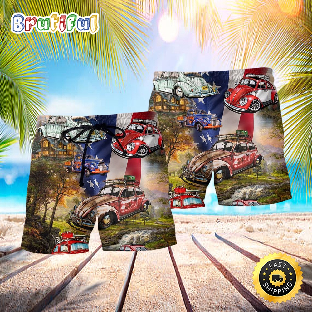 Camping Independence Day Hawaiian Beach Short u13tmx