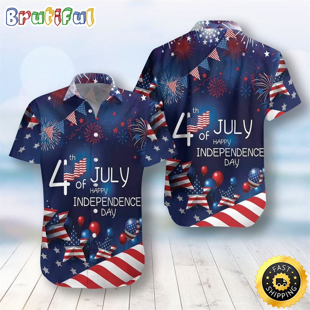 Coolspod Us Independence Day Flag July 4th Hawaiian Shirt wegtfu