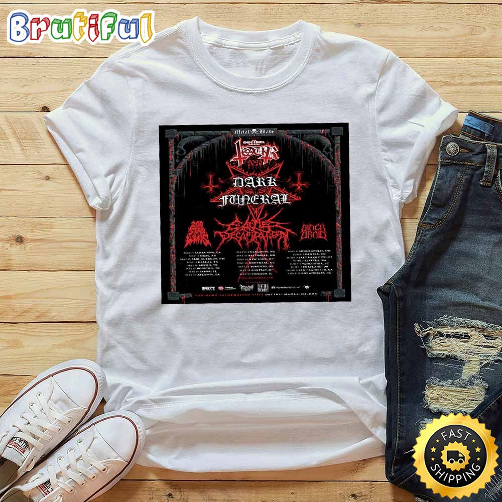 Dark Funeral The Decibel Magazine Tour 2023 List Tour T Shirt