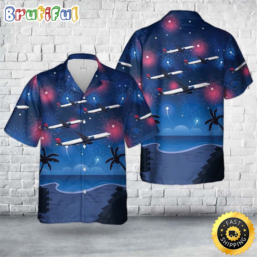 Delta Air Lines Airbus A330 941n 4th Of July Hawaiian Shirt hposwp