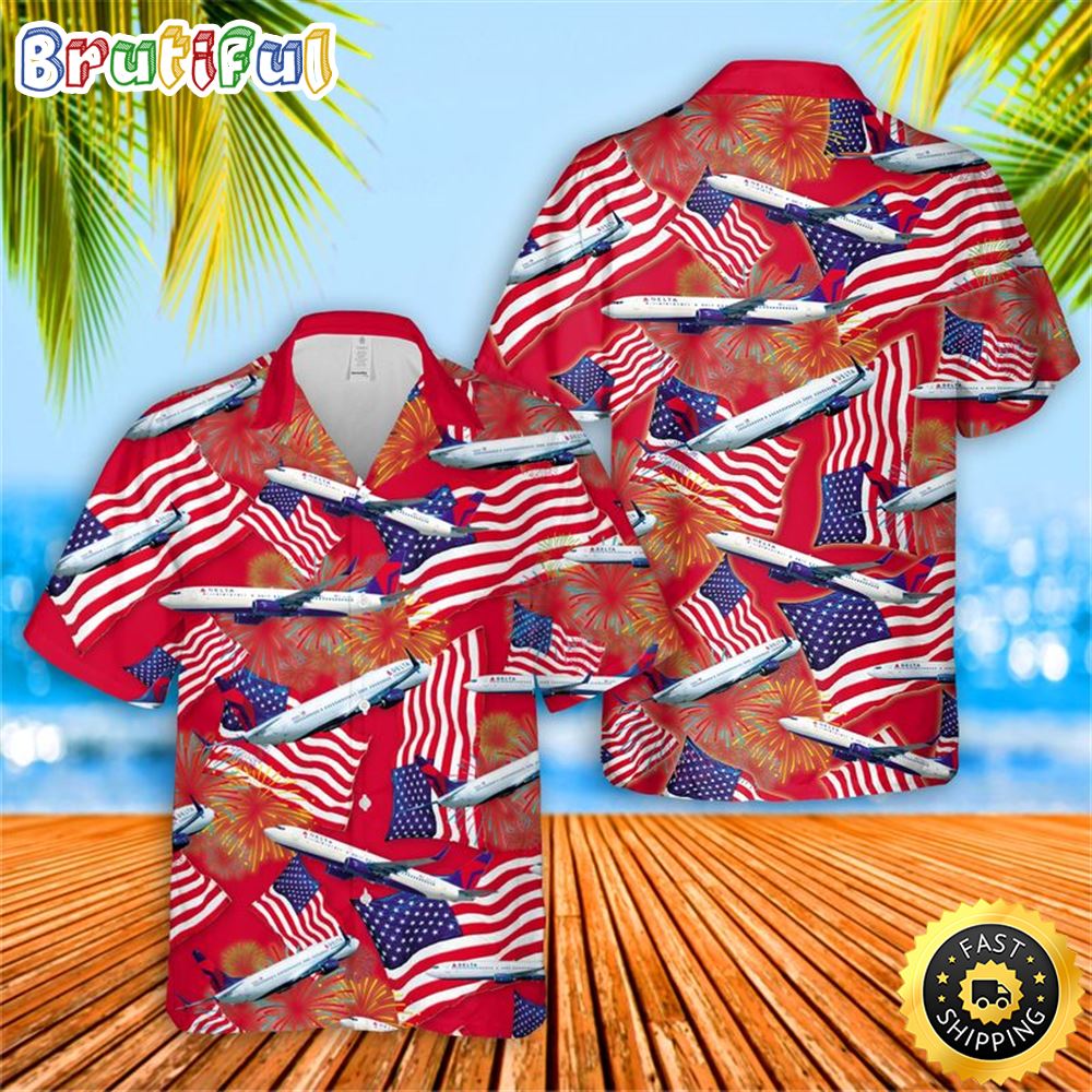 Delta Boeing 737 900er 739 4th Of July Hawaiian Shirt kq2hhk