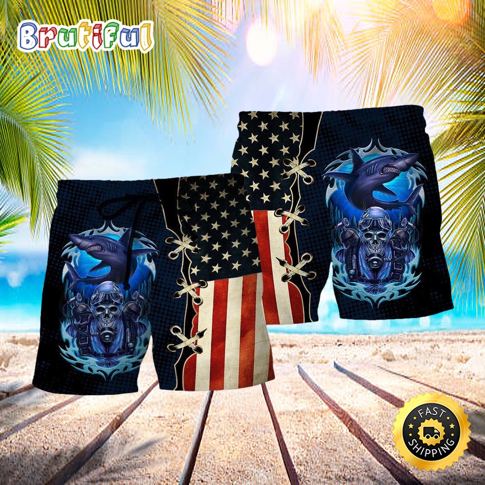 Diving Independence Day Hawaiian Beach Short afik3v