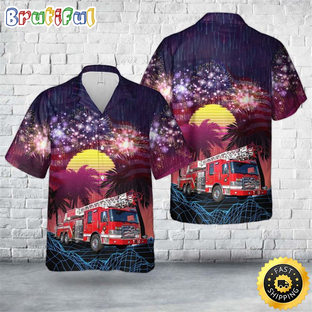 Douglasville Georgia Douglas County Fire Department 4th Of July Hawaiian Shirt b9euhl