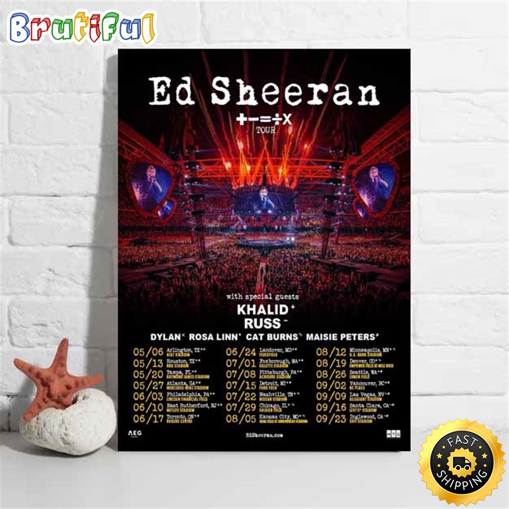 Ed Sheeran North America Tour 2023 List Tour Poster