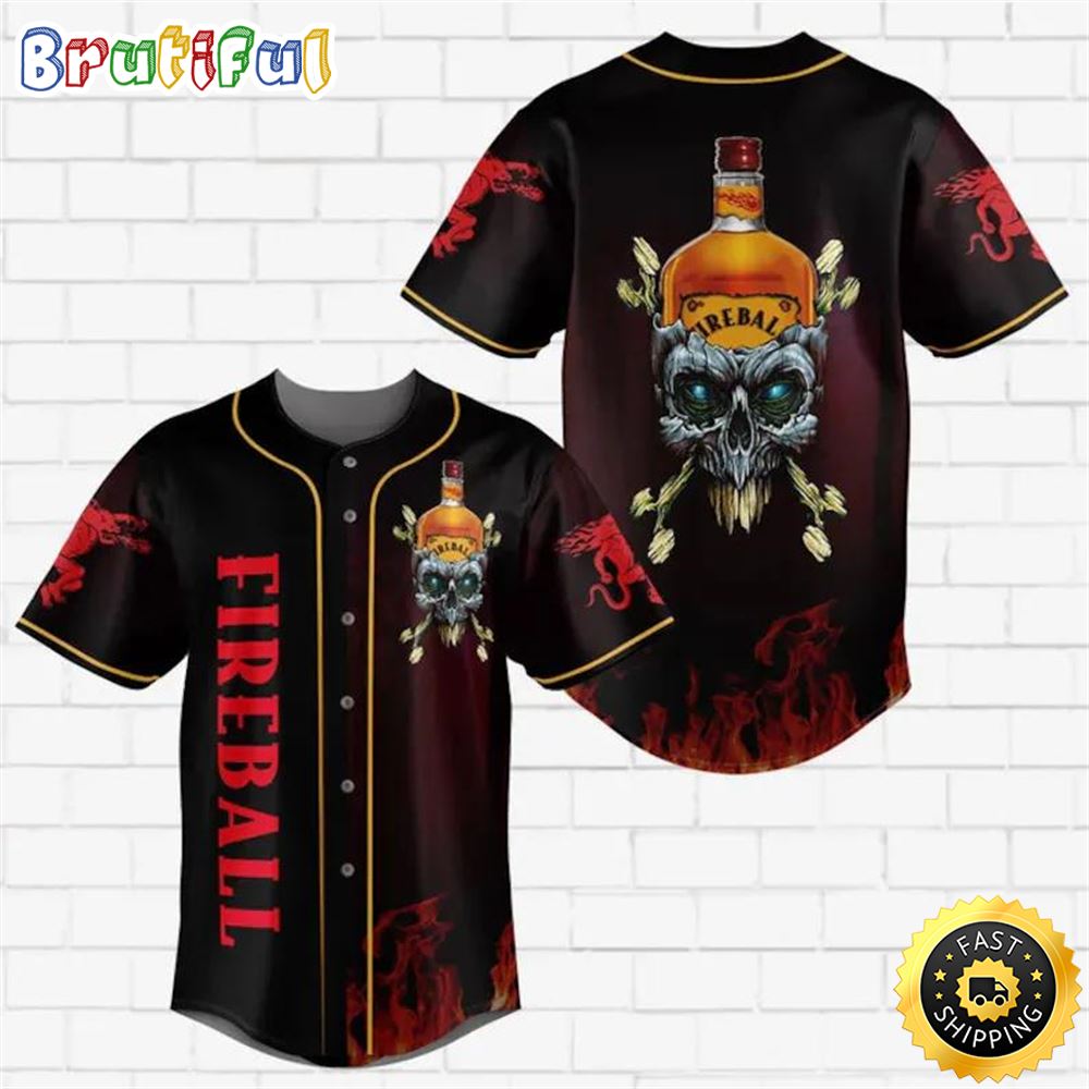 Fireball Whiskey Jersey Shirt For Men Women ynqwq6