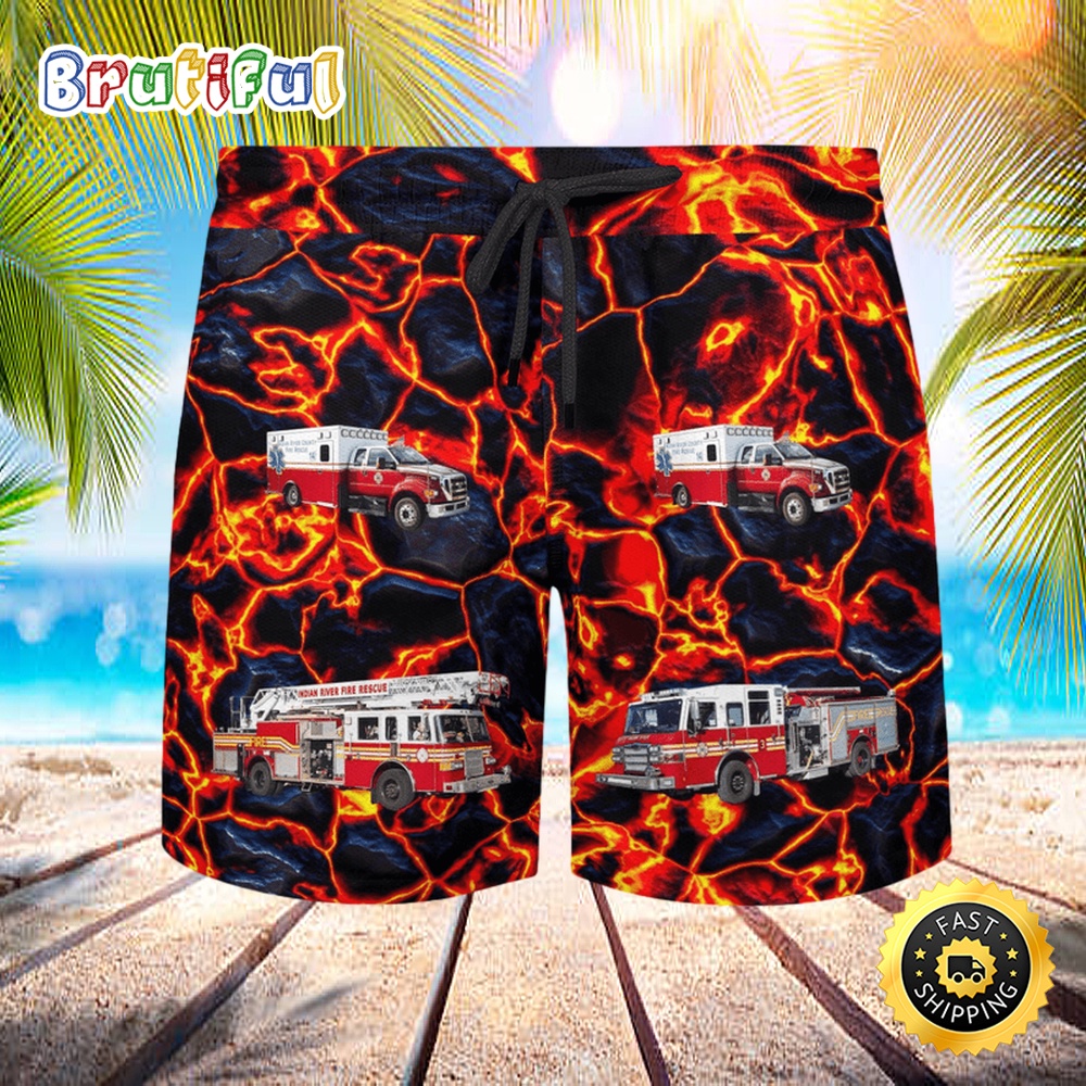 Florida Indian River County Fire Rescue Hawaiian Short ipzln1