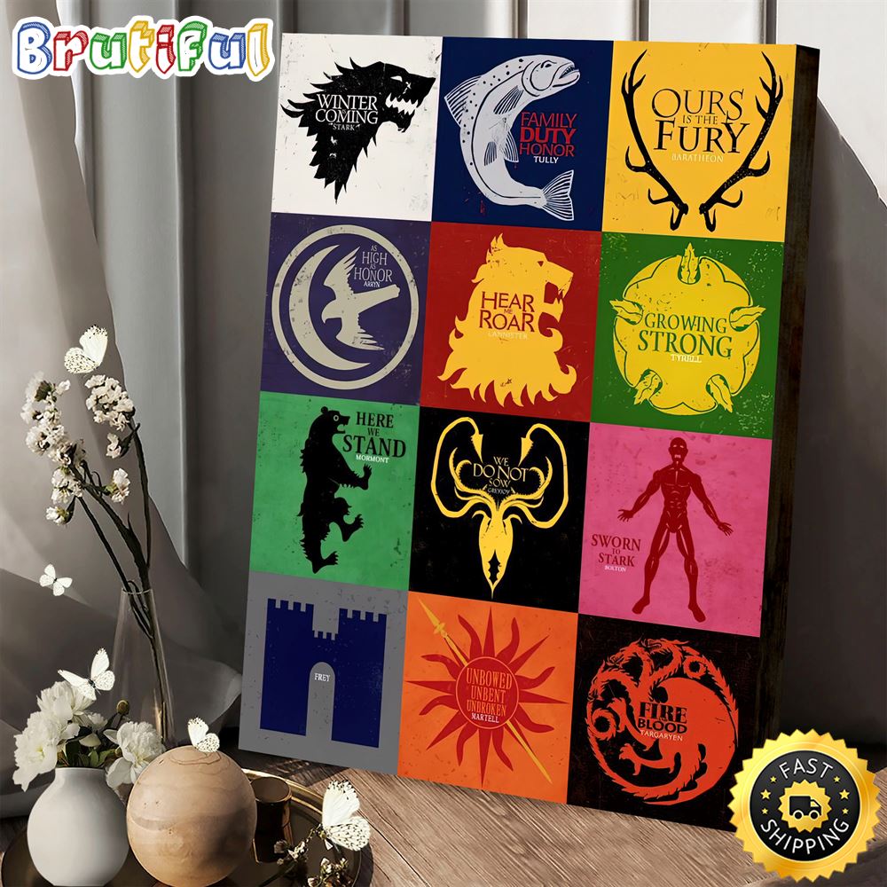 Framed Poster Game Of Thrones Poster Canvas iznphz