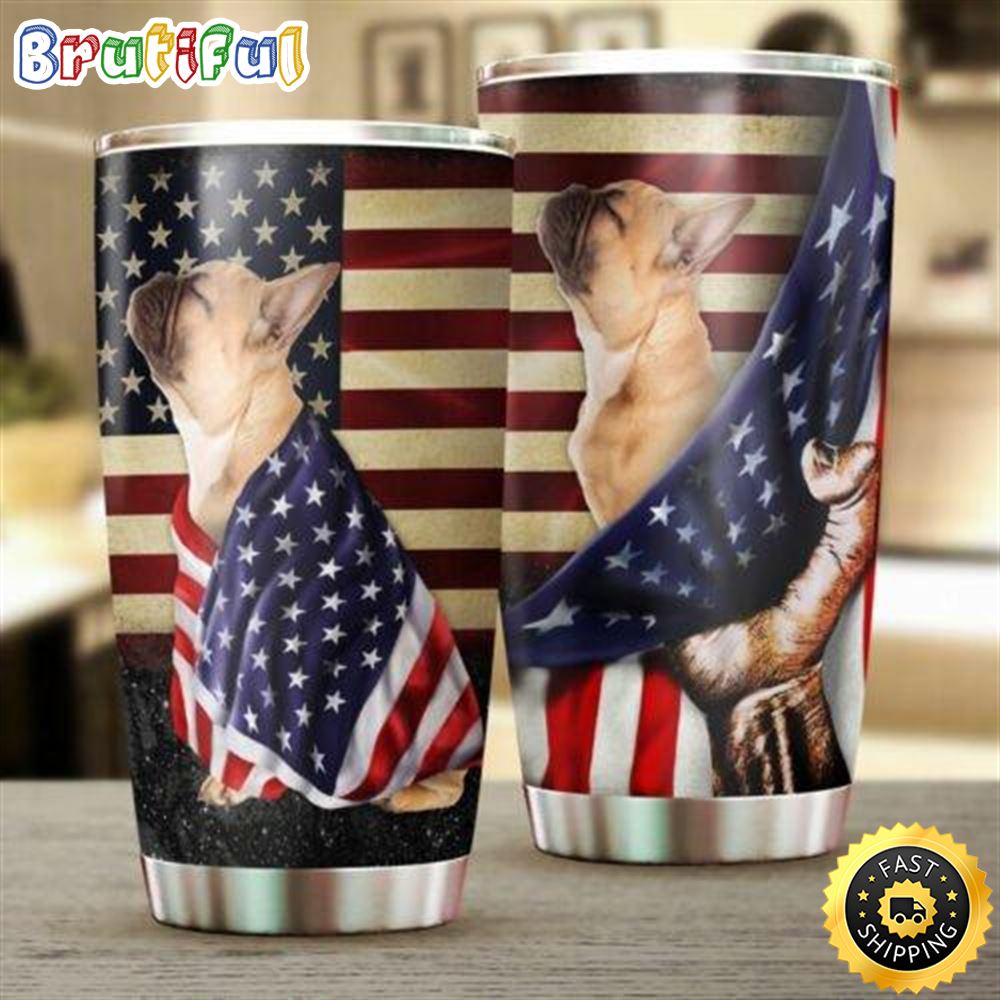 French Bulldog American Stainless Steel Tumbler Cup Travel nmweqm