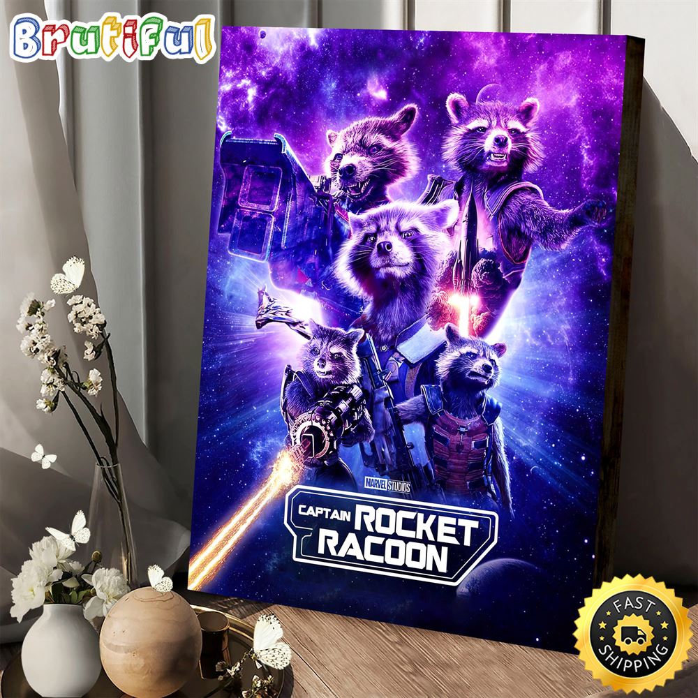 Guardians Of Galaxy Volume 3 Captain Rocket Racoons Poster Canvas osireu
