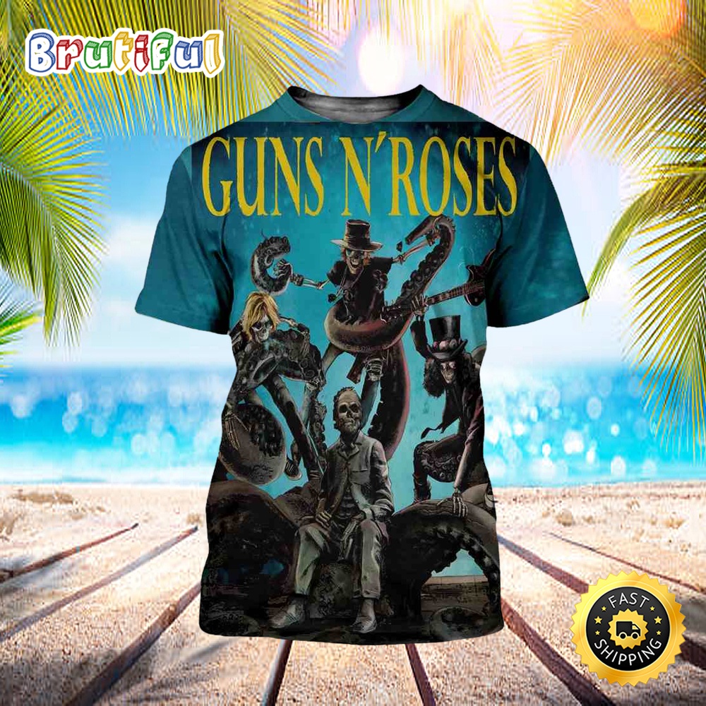 Guns N Roses Vigo Spain June 12 2023 World Tour 3D T Shirt fdhyb1