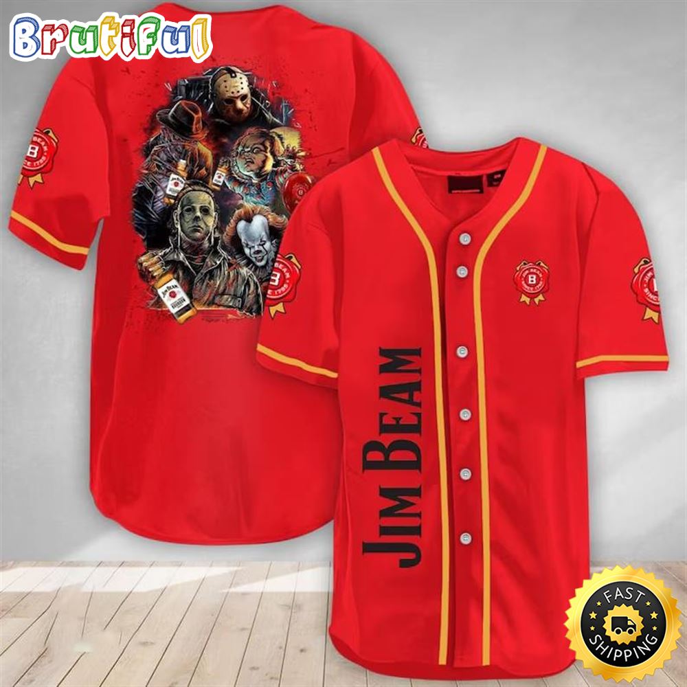 Horror Characters Jim Beam Baseball Jersey qsprad