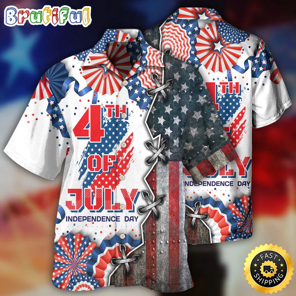 Independence Day 4th Of July All Printed 3d Hawaiian Shirt Flag Pattern Hawaiian Shirt m8qtjc