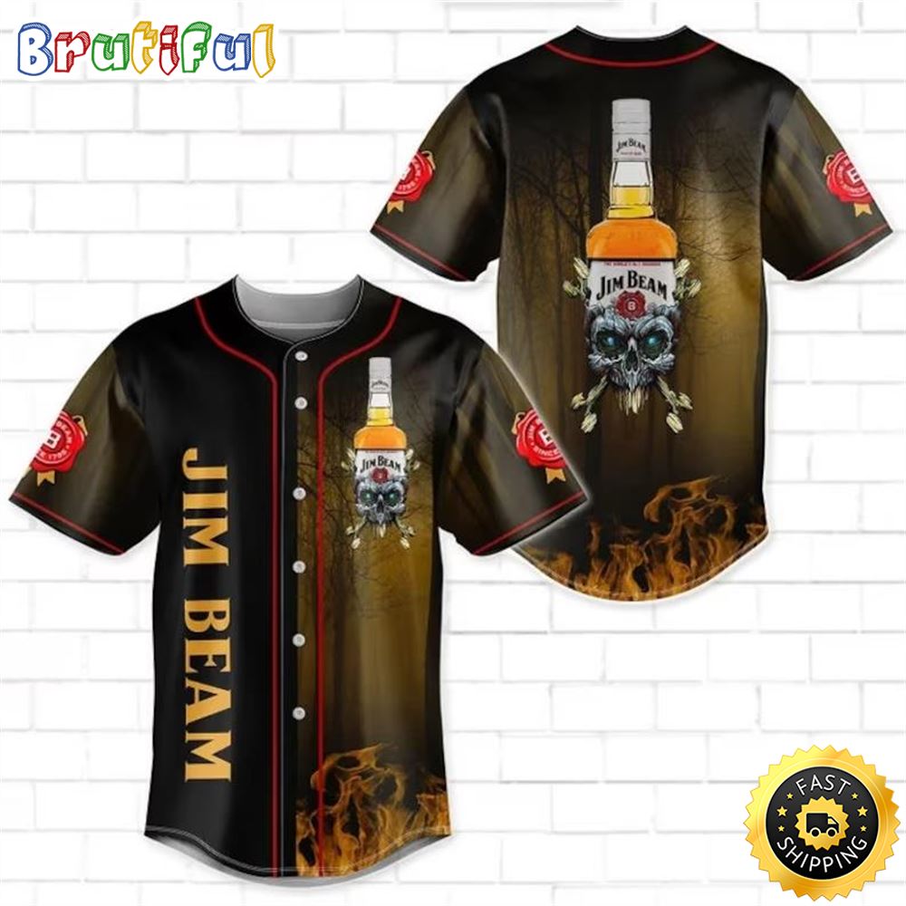 Jim Beam Whiskey Baseball Jersey ldtiud