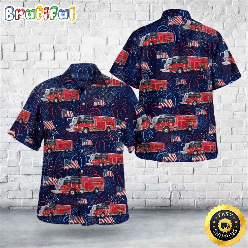 Joplin Missouri Joplin Fire Department 4th Of July Hawaiian Shirt dhvg3y