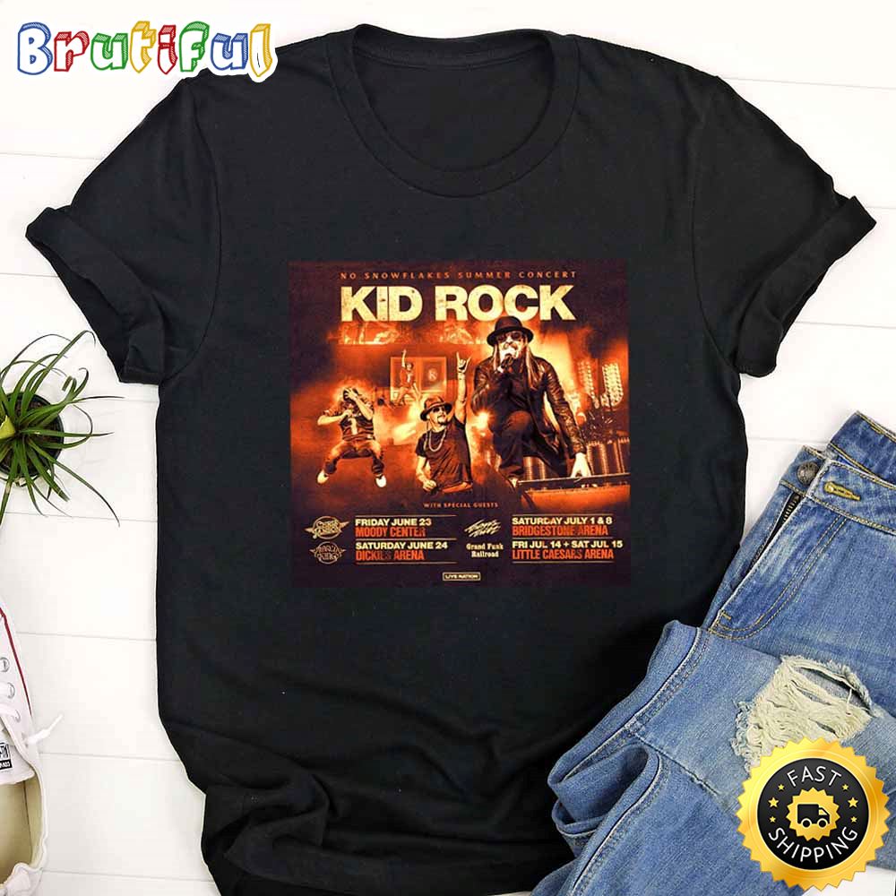 Kid Rock No Snowflakes Tour 2023 Black T Shirt k1vggz