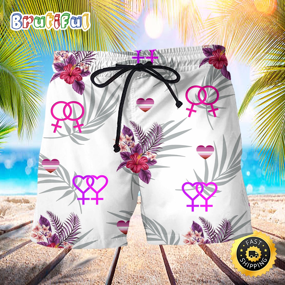 LGBT Bisexual Tropical Leaf Summer Beach Shorts ndhlnq