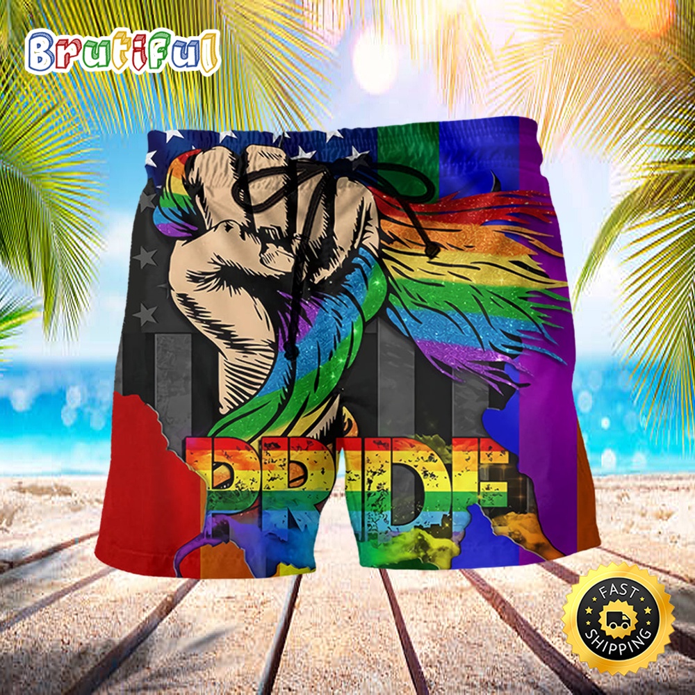 LGBT Hand Love Is Love Summer Beach Shorts rfimv3