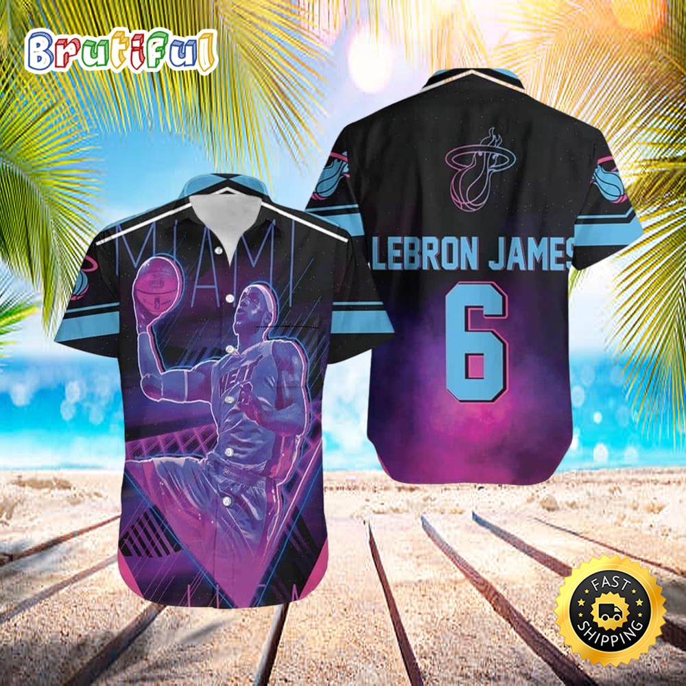 Lebron James 6 Miami Heat Hawaiian Shirt Gift For Basketball Fans