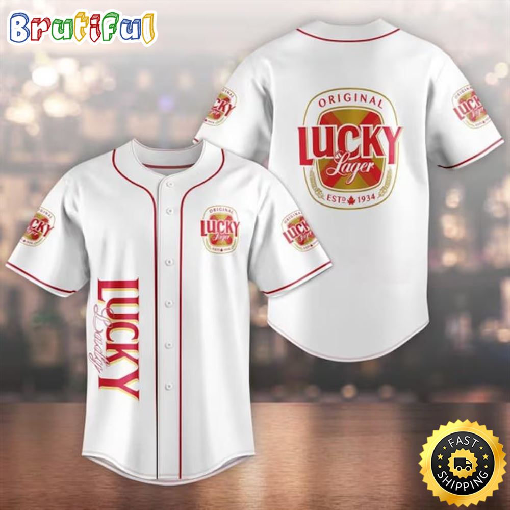 Lucky Lager Beer Baseball Jersey oaaqib