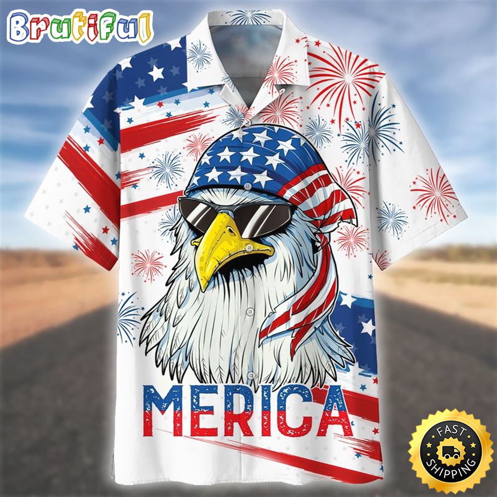 Men s Eagle Usa Patriotic Hawaiian Shirt Patriotic Aloha Shirts 4th Of July Shirt dq7hlz