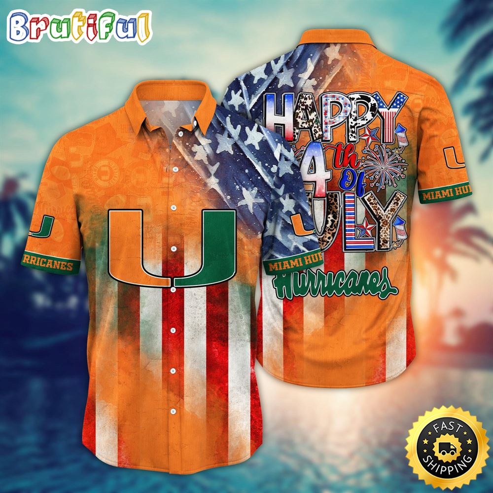 Miami Hurricanes NCAA1 Independence Day Hawaiian Shirt 