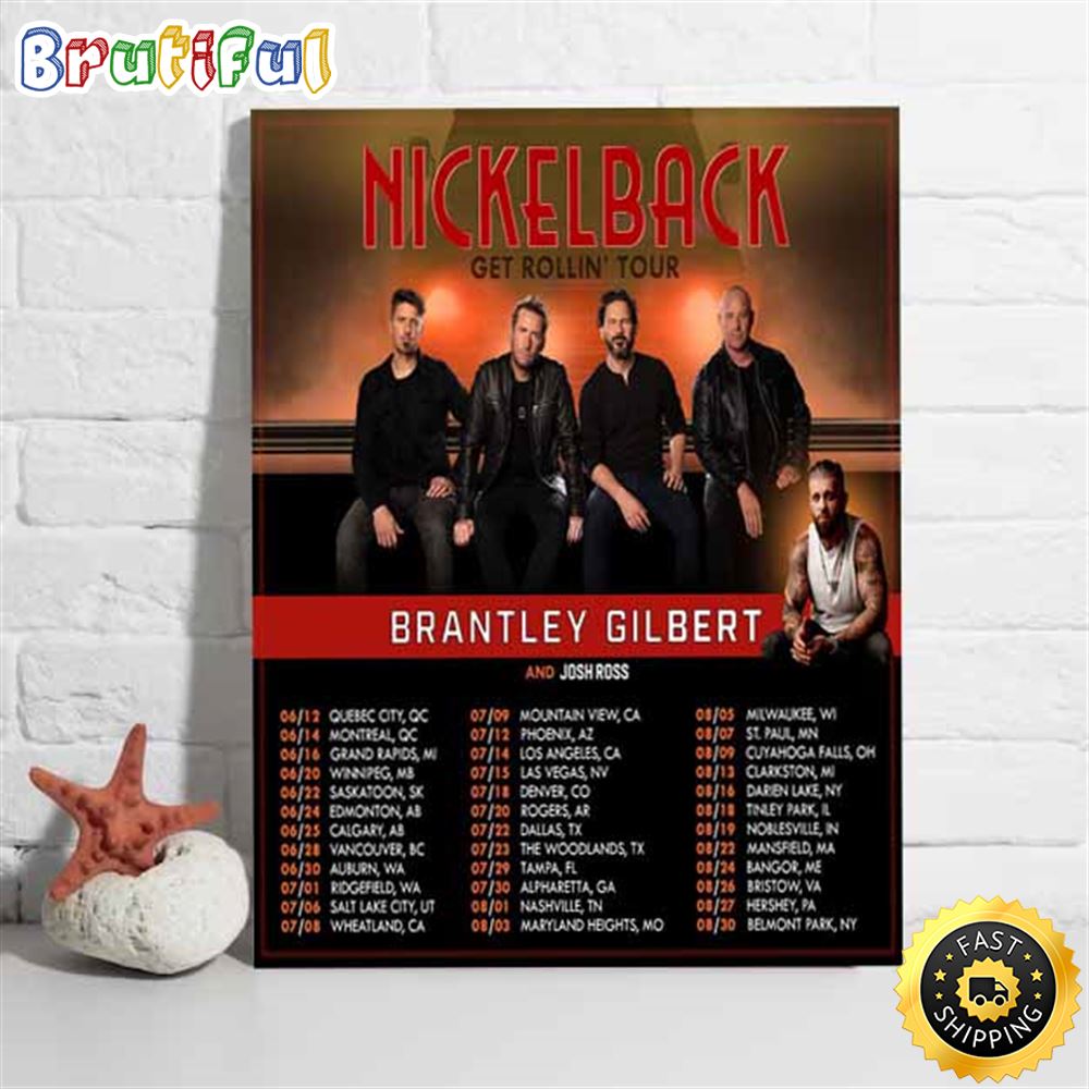 Nickelback Get Rollin Tour 2023 List Tour Poster otu6vi