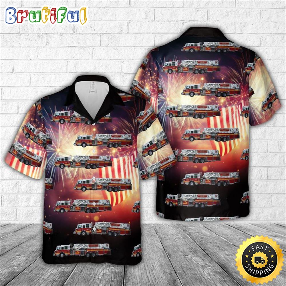 Statesboro Fire Department Georgia 4th Of July Hawaiian Shirt pwyxbj