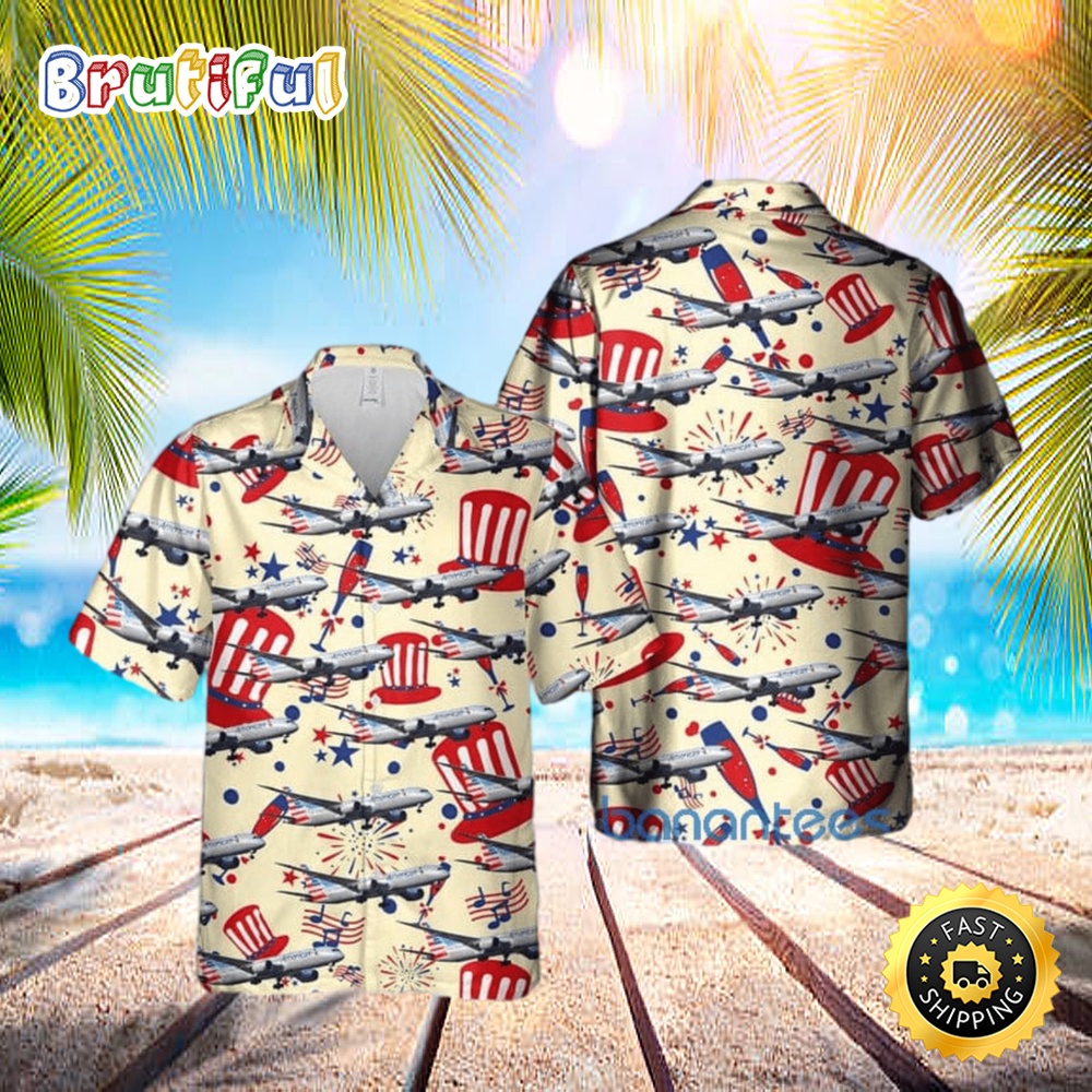 US Airlines Boeing 787 9 Dreamliner Gift For 4th Of July Aloha Hawaiian Shirt bx3o7b