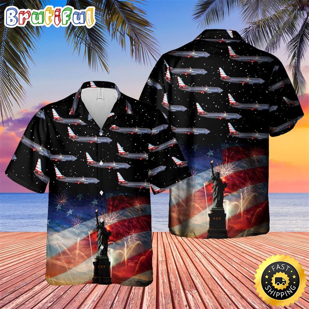 Us Airlines Boeing 737 823 4th Of July Hawaiian Shirt Patriotic Hawaiian Shirt For Men uh2eya