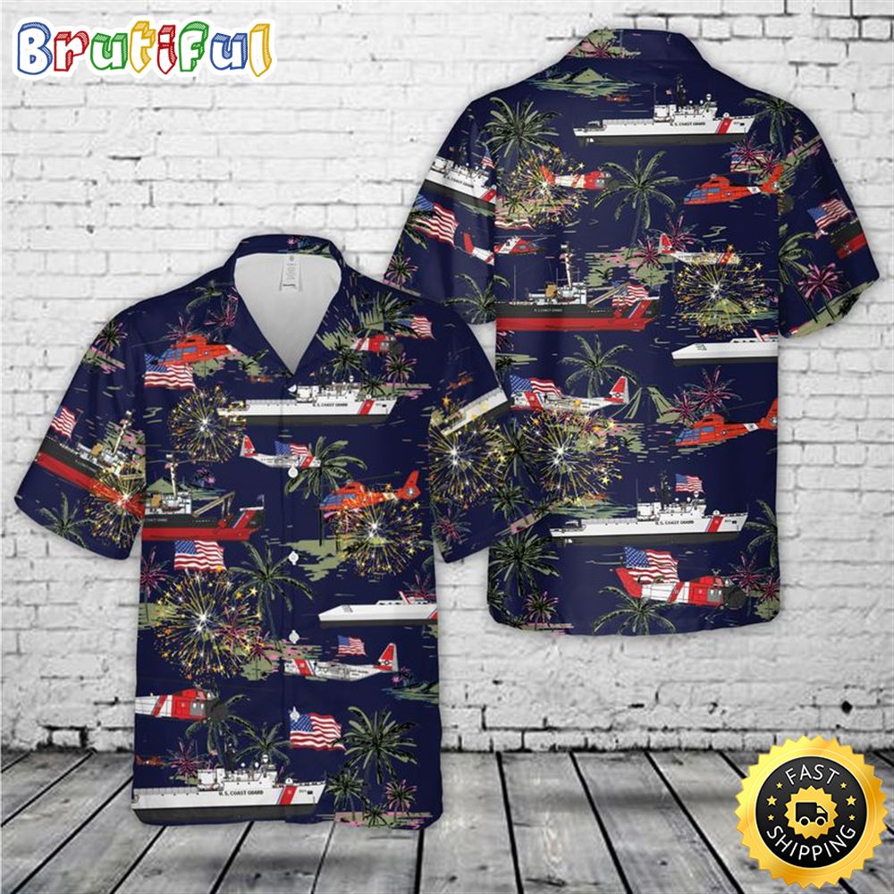 Us Coast Guard 4th Of July Hawaiian Shirt Short Sleeve Hawaiian Shirt For Men choft4