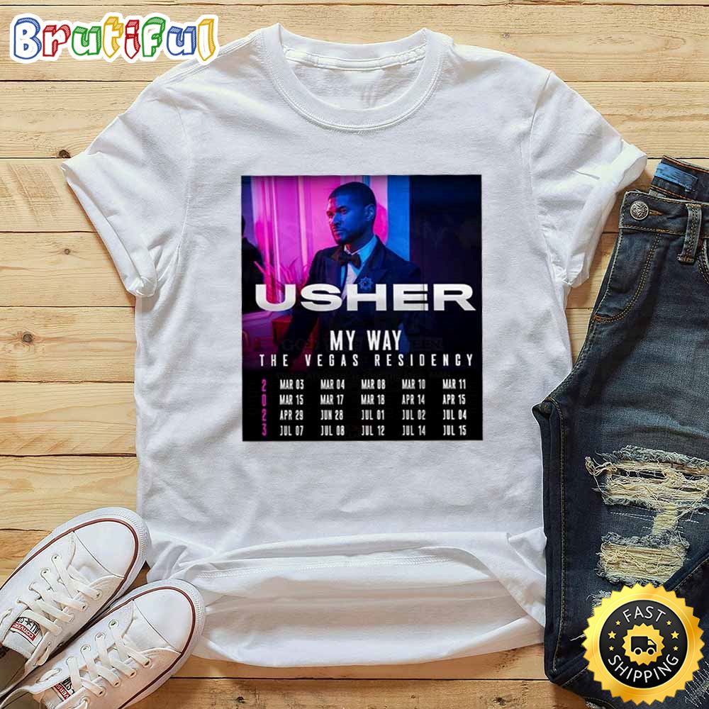 Usher My Way The Vegas Residency Tour 2023 Tour Dates T Shirt prnosh