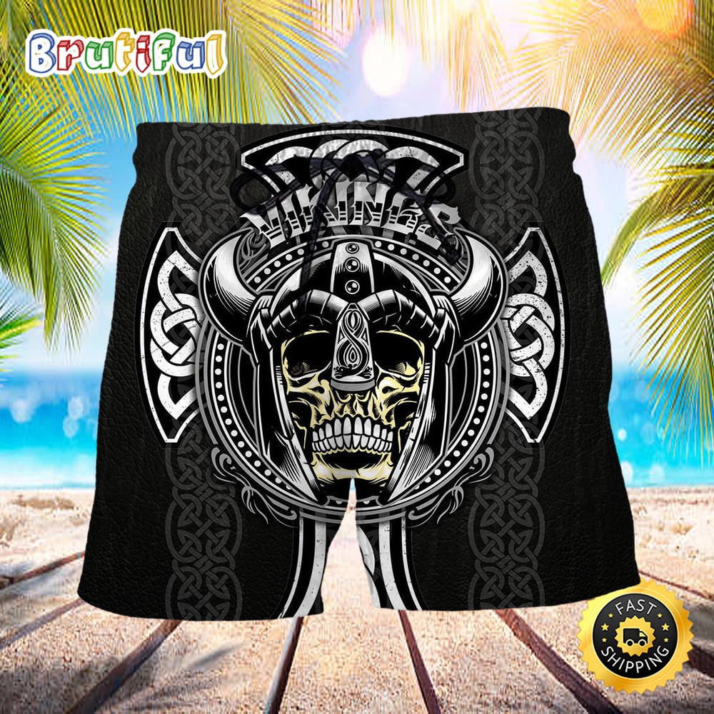 Viking Cool Pattern Black Style Summer Beach Short zi3t0a