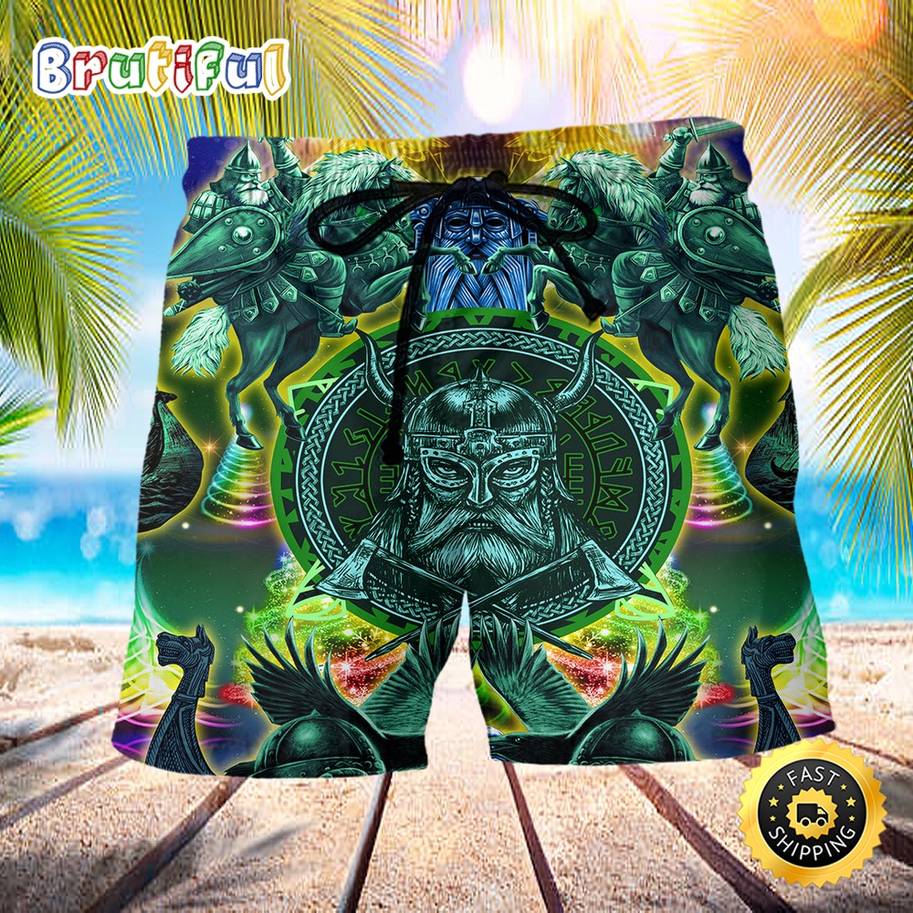 Viking Green Christmas Style Summer Beach Short wojlqd