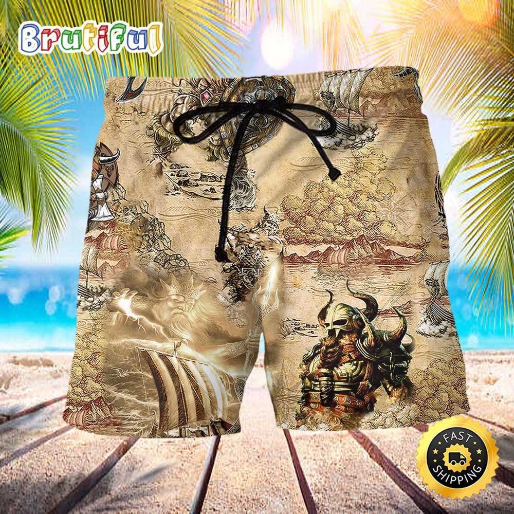 Viking Map War Style Summer Beach Short ni0lz1