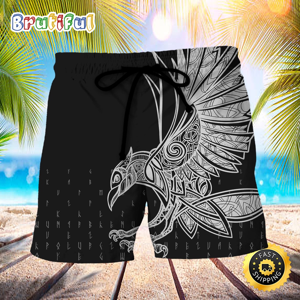 Viking Raven Odin Victory Summer Beach Short b1arqq