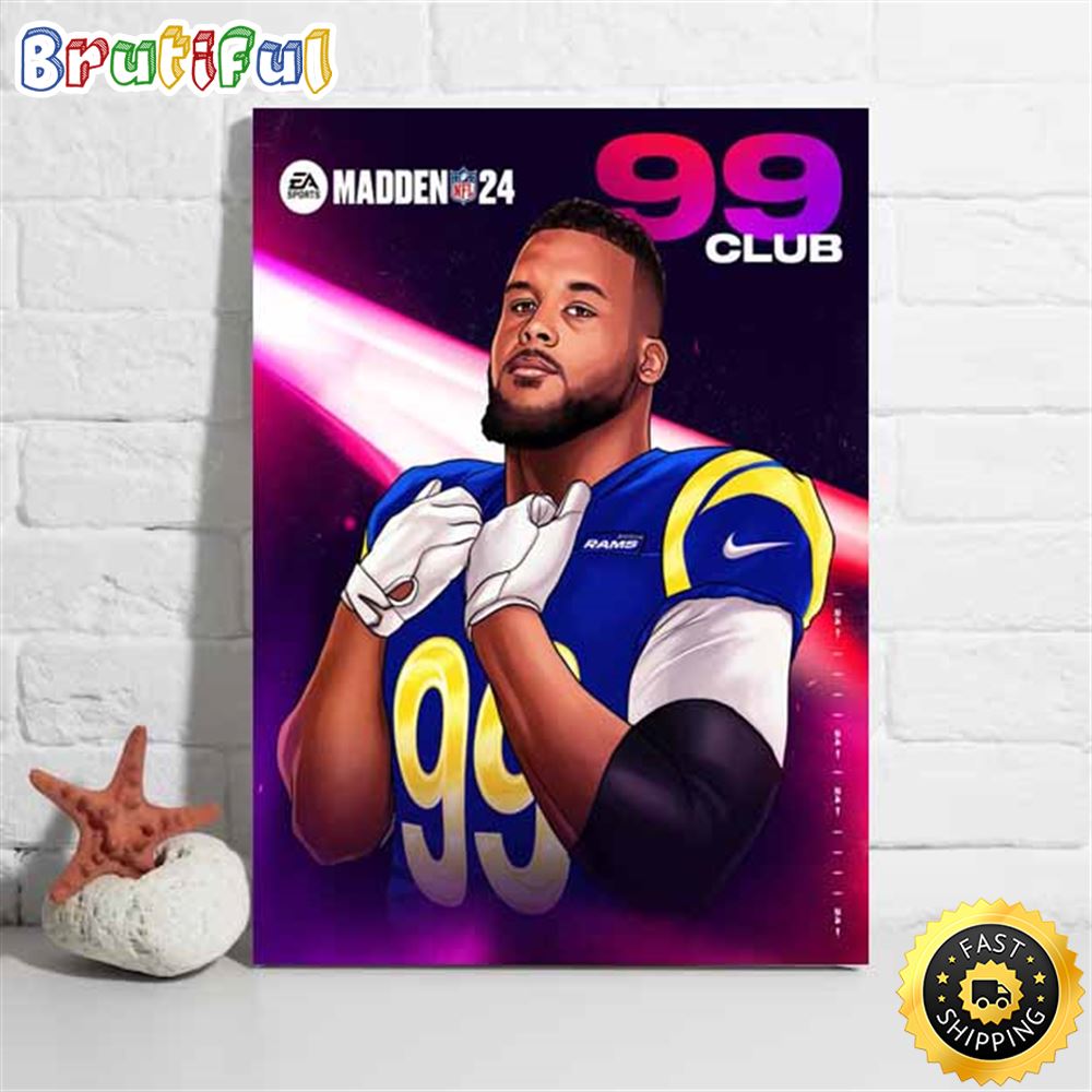 Aaron Donald Cartoon Pictures Madden 24 NFL Overall Poster d4nqpr