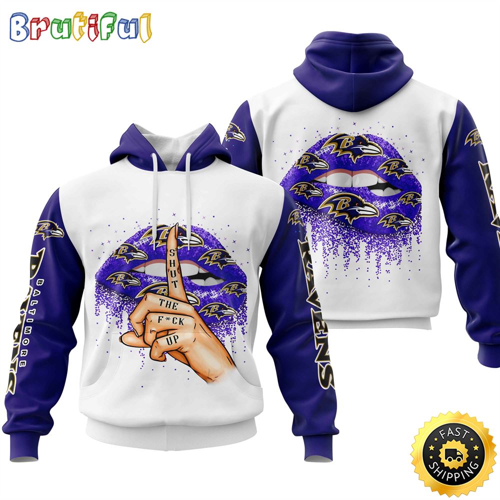 Baltimore Ravens All Over Print Lips 3D Hoodie Show Your Team Spirit 1 r3qcii
