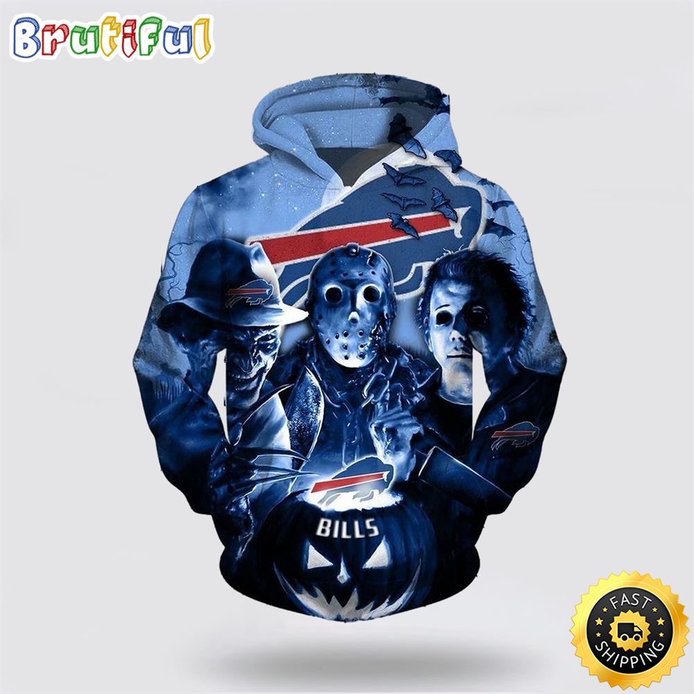 Buffalo Bills 3D Hoodie Horror Halloween Costumes For Men Women